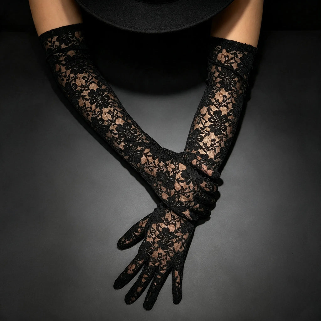 Women's Halloween Witch Cos Lace Gloves